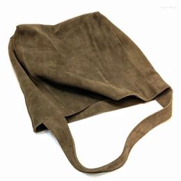Evening Bags Reverse Velvet Cowhide Tote Bag Handbag For Women Commuter Large Caipacity Shopper Shoulder Lady Lazy Style Durable Big