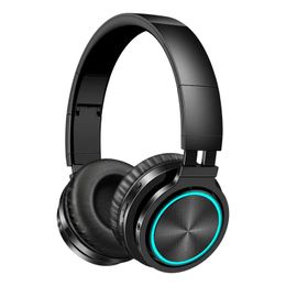 Headphones Picun B12 Wireless Headphones Bluetooth 5.0 Headphone with 7 Color Led Light 36H Play time Supoort TF card Headset for phone Pc