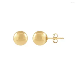 Stud Earrings 10K Yellow Gold Hollow 7MM Ball Studs