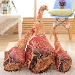 Novelty plush food ham toy pillow funny gift soft filling 3D printing drumstick plush toy children boy girl gift 50-70 cm WJ278 240118