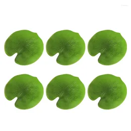 Table Mats 6Pcs Artificial Lotus Leaf Kitchen Placemat Insulation Mat Resistant Lightweight Bowl Anti-Slip Decor