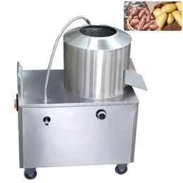 Stainless Steel High Speed Roller Cassava Ginger Carrot Potato Peel Brush Clean Fruit Vegetable Cleaning Peeling Machine