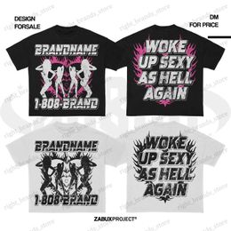 Men's T-Shirts Harajuku Hip Hop Print t shirt Women Streetwear Grunge graphic t shirts Vintage korean Goth gothic Y2k Top new women clothing T240122