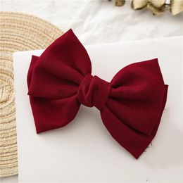 Hair Accessories Fashion Big Large Bow Hairpin Knotted Linen Hairgrips Elegant Bowknot Barrettes Ponytail Clips For Women