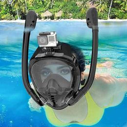 Diving Masks Panoramic View Snorkeling Swimming With 2 Snorkels Anti-Fog Leak-Proof Full Face Silicone Diving Goggles Breathing Diving MaskL240122