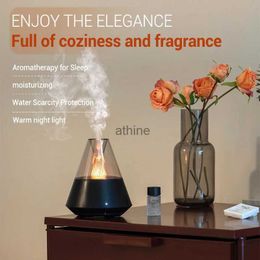 Humidifiers Candlelight Essential Oils Diffuser Prtable Air Humidifier Electric Mist Sprayer Bedroom Home Ultrasonic Room Fragrance Diffuser YQ240122