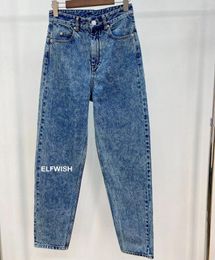 Women's Jeans Womans Washed Blue Denim High Waist Fashion Pencil Trousers Back Pockets 2024 Good Quality