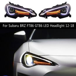 Car Accessories Daytime Running Light Dynamic Streamer Turn Signal Indicator For Subaru BRZ FT86 GT86 LED Headlight Assembly 12-18