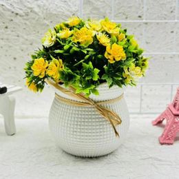 Decorative Flowers No-fade Artificial Greenery Realistic Small Wild Chrysanthemum Bonsai Vibrant Home Decoration With Non-fading Fake For
