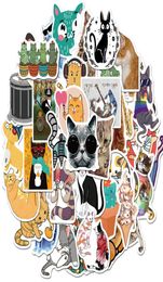 50pcsSet Cute Cats Stickers For Suitcase Skateboard Laptop Cell Phone Motorcycle Bicycle Car Accessories Mixed DIY Funny Stickers1852362