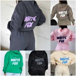 Women's Tracksuits white fox hoodie tracksuit sets clothing set Women Spring Autumn Winter New Hoodie Set Fashionable Sporty Long Sleeved Pullover Hooded j5