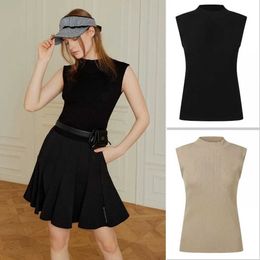 Golf Apparel Women's Sleeveless Knitted New Top Slim Fit Elastic Top T-shirt Sports Casual Vest