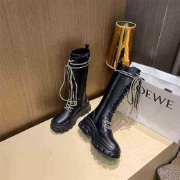 Women Thigh High Heel Boots Shoes Winter Children Spring Summer New Thick Soled Martin Breathable Mid Tube Wind Calf 07091011