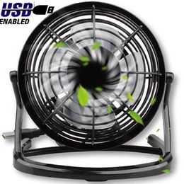 Electric Fans Strong Wind USB Silent Fan Desk Cooler for Laptop Notebook Desktop PC Office Summer Cooling Fans 4 Blade Rotatable USB Mini FanL240122