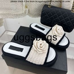 channel shoes Designer Slipper Luxury Women Sandals Interlocking C Camellia Crochet Knit Brand Slides Fashion Slippers Lady Slide Thick Bottom Slip Espadrilles Ca