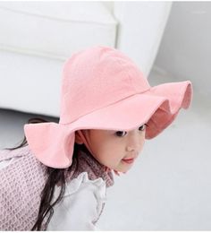 yuxic Summer Baby Hat Girls Beach Sun Hat Cotton Princess Babe Bucket Caps Lovely Lace Adjustable Size Baby Panama14092740