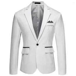 Men's Suits Suit Coat Lightweight Men Blazer Simple Handsome Decorative Pocket Business