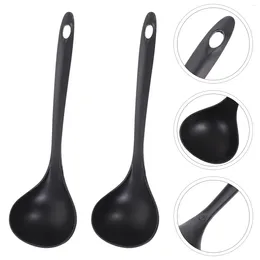 Spoons 2 Pcs Silicone Spoon For Cooking Kitchen Ladles Wooden With Holes Plastic Asian Soup Pot Stainless Steel Mini