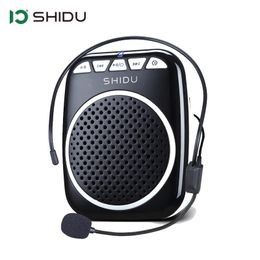 Speakers SHIDU Portable Voice Amplifier Megaphone Mini Audio Speaker With Microphone Rechargeable Ultralight Loudspeaker For Teachers 308