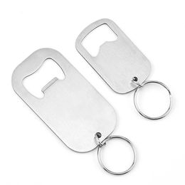 30pcs Stainless Steel Flat Bottle Opener Keychain Suitable for Beer Caps 240122