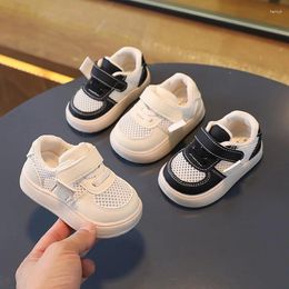 First Walkers 2024 Spring Summer Hollow Children Sneakers Boys Hook & Loop Color Matching Kids Fashion Casual Girls Sport Shoes Thick Bottom