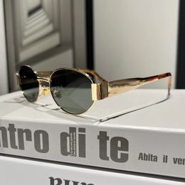 Sunglasses for Women Designer Men Eyeglasses Fashion Luxury Sunnies Lisa Triomphe Oval Metal Rimmed Small Cat Eye Glasses Lunette De Sole