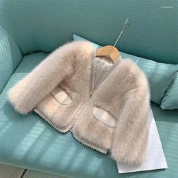 Jackets Girls Imitation Fur Coat Winter Children Foreign Style Stylish For Little Princess