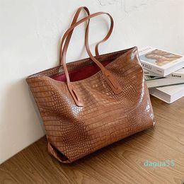 Fashion Stone Pattern Large Capacity Tote Shoulder Bags for Women 2020 Vintage Alligator Women's Bag Handbag Purse New Q1206254w