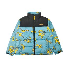 luxury Men golf Flower Le Fleur Tyler The Creator Blue flame Coats Jackets Down Cotton warm Winter M38 2110252107886