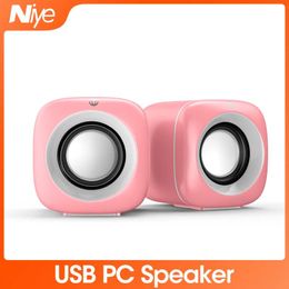 Speakers Pink USB Computer Speaker for Laptop PC Subwoofer Wired Music Player Audio Speakers Deep Bass Sound Loudspeaker Power Soundbar