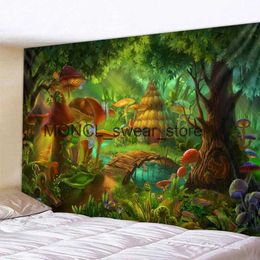 Women's Swimwear Forest castle tapestry psychedelic mushroom dream sea wall hanging bohemian hippie witchcraft home decoration mat beachH24122
