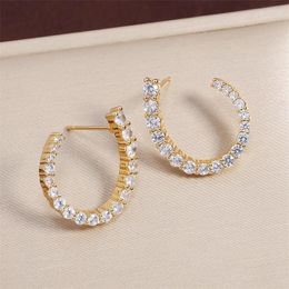 Stud Earrings MASA Super Sparkly Zircon Hoop For Women Light Luxury Fashion Earring Party Jewellery 2024