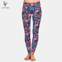 Capris LETSFIND Beautiful Paisley Style Women Fitness Leggings Fashion High Waist Soft Ccomfortable Elastic Women Pants