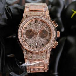 Luxury AP Diamond iced Mosonite Can pass Test Vs Factory Imported 45mm Mens Timing Movement Sapphire Waterproof Wristwatch De Luxe
