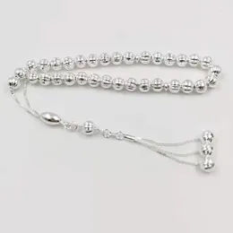 Strand Real 925 Sterling Silvers Tasbih Pure Rosary 33beads Muslim Bracelet Islamic Ramadan Eid Gift Turky Jewelry