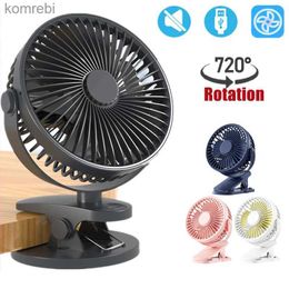 Electric Fans 3 Mode USB Mini Clip Fan Ultra-quiet Desk Fan High Quality Portable Air Circulating USB Fan Cooling Ventilador Stroller Clip FanL240122