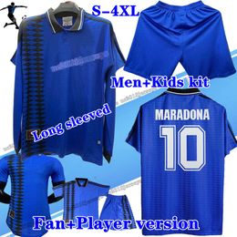 Long sleeved Maradona 1994 Retro Argentina Soccer Jersey Men kids kit Classic Vintage Football Shirt Messis RIQUELME CRESPO TEVEZ ORTEGA BATISTUTA