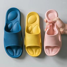 Slippers Style Drooping Sandals Women's Summer Interior Home Thick Bottom High Elastic Couples Male Bathroom Massage