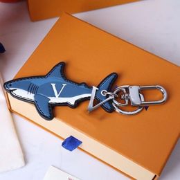 Luxury Designer Keychain Lanyards Fashion Classic Silver Buckle Letters Shark Tortoise Keyrings244L