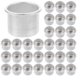 Candle Holders 50 Pcs Metal Cup Aluminium Candlestick Tea Light Tin Drinking Glasses Insert Water