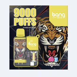 Bang 9000 Bang Box 9000 digital display Disposable type C charger Vape 650mAh Battery 18ml Prefilled Pods Carts 0% 2% 3% 5% 12 Colors vapoter Dampfen vapear Einweg Vapor