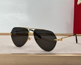 Vintage Pilot Sunglasses Gold Metal/Dark Grey Lens Mens Glasses Sonnenbrille Shades Sunnies Gafas de sol UV400 Eyewear with Box