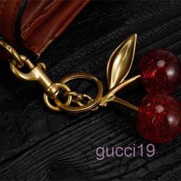 Keychain Crystal Cherry Styles Red Color Women Girls Bag Car Pendant Fashion Accessories Fruit Handbag Decoration 6FS8