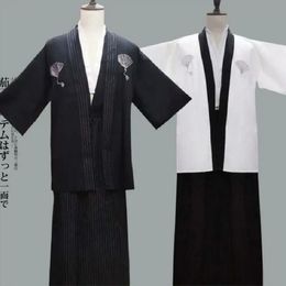 Hot Sale New Japanese Kimono Robe High Quality Traditional Samurai Uniform Suit Japan Cuisine Clothing Set
