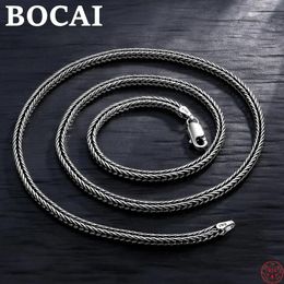 Necklaces BOCAI S925 Sterling Silver Necklace Fashion Classic Thai Silver Snake Bone Neck Chain Pure Argentum Women's Elegant Jewelry