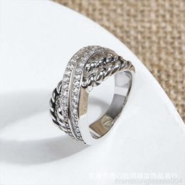Designer David Yuman Jewelry Dy Ring David's Popular x Cross Set Zircon Imitation Classic Hot Selling Ring Accessory