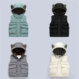 Jackets Hooded Down Vest Coats Autumn Spring Baby Thick Warm Waistcoat Kids Outerwear Children Clothing Boys Girls 2-6Y