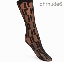 Designer Mesh Socks Hosiery Stockings for Women Brands Ladies Sexy Full Letter Printed Sock Stocking Good Quality Gifts 6 Colours Dropship 9PUS