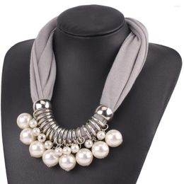 Scarves Pearl Women's Necklaces Short Ethnic Style Clothing With Ladies Jewelry Fashion