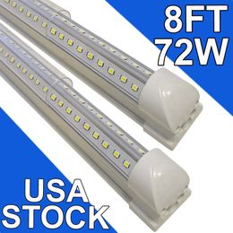 LED Shop Light 8Ft, 72W 7200LM 6500K, T8 LED Light Fixture, Clear Cover, Ceiling and Utility Shops Lighting, Linkable Tube Lights, Sho p Lights Rooms, Garages usastock